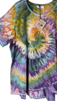 Image 2 of ♻️ UPCYCLED L/XL 100% Cotton Oversized Shirt in Dark Spiral Ice Dye