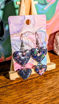 Image 1 of Stacked Heart Dangles in Indica Moods 