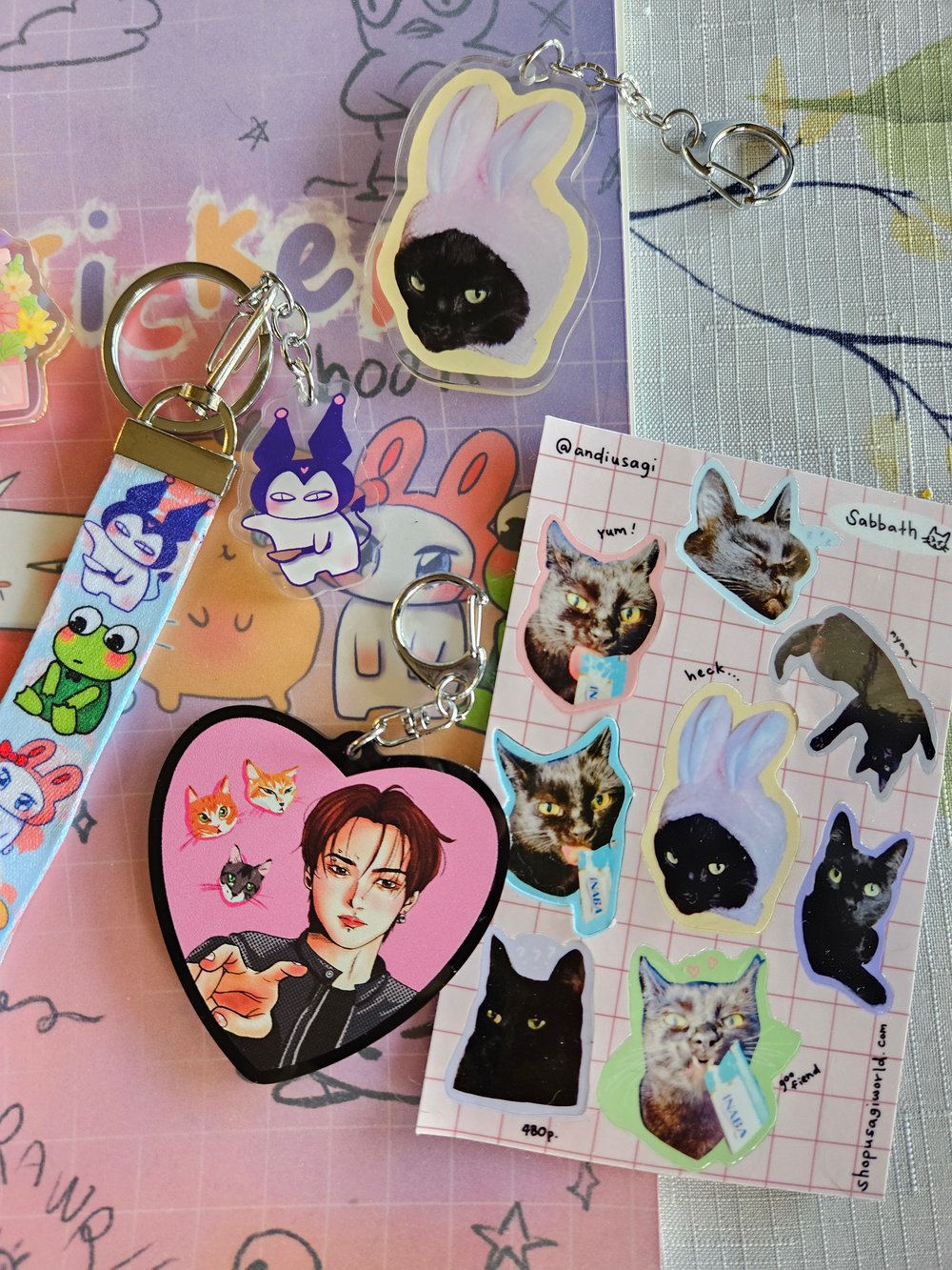 Image of Scruffy Animals Wrist Strap + Lanyard