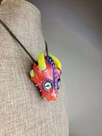 Image 6 of Orange Magenta Green DragonHead Pendant