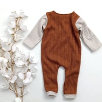 Image 3 of Newborn boys romper Federico | rusty and beige