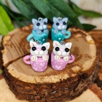 Image 3 of Kolczyki - Kotki w kubku 🐱✨