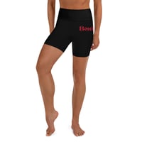 Image 2 of BossFitted Black and Red Splash Yoga Shorts