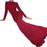 Image 3 of Turtleneck Ruched Red Dress dresses