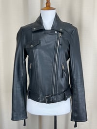 Image 3 of ZARA TRF genuine sheep leather black jacket