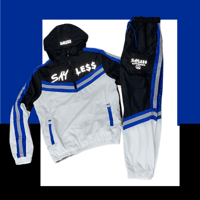 Image 1 of SayLess Windbreaker Set (Blue, White, and Black)