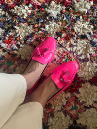 Image 2 of Ballerines cuir rose fluo 