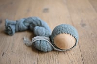 Image 2 of Lagoon Picot Brim bonnet with ribbon ties {WRAP AVAILABLE}