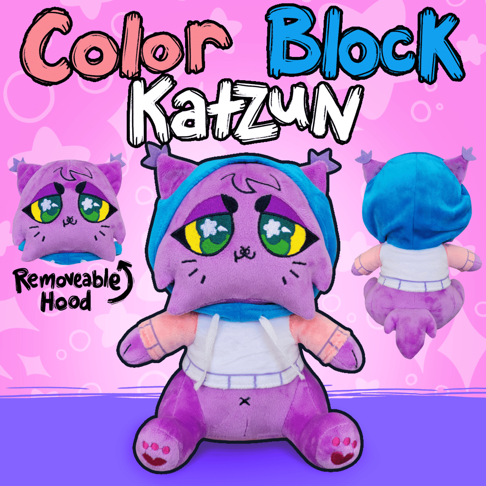 Image of Color Block Katzun 6 Inch Plushie - IN STOCK