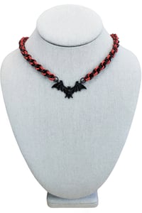 Image 1 of Double Spiral Chainmaille + Bat Necklace