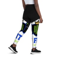 Image 2 of BossFitted Neon Green and Blue Sports Leggings