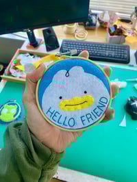 Image 3 of Hello Friend- 4” Embroidery Hoop