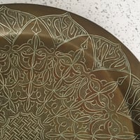 Image 4 of Vintage Moroccan etched round wall hanging 