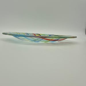 Image of MADRAS GLASS BOWL PLATE - BLUE