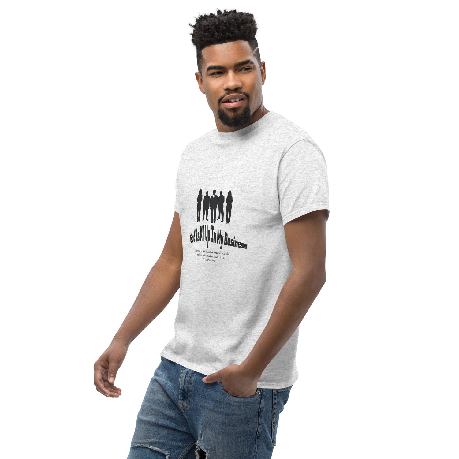 Image of Ash Grey Unisex Tee God Is All Up in My Business