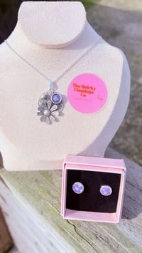 Forget me not hammered embellished necklace