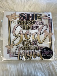 White “She Who Kneels” Tee-Small
