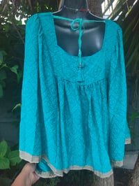 Image 6 of Gypset smock top / tunic - Turquoise