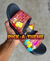 Image 1 of Pick-A-Theme Nike Slides 