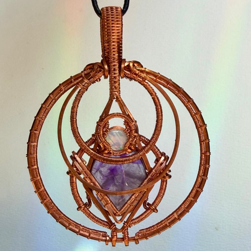 Image of Amethyst & Welo Opal Pendant