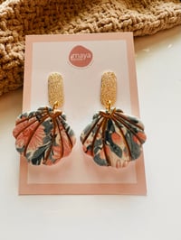 Seashell polymer clay earrings