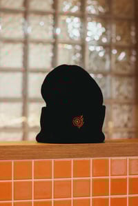 Image 1 of Flower Beanie Black