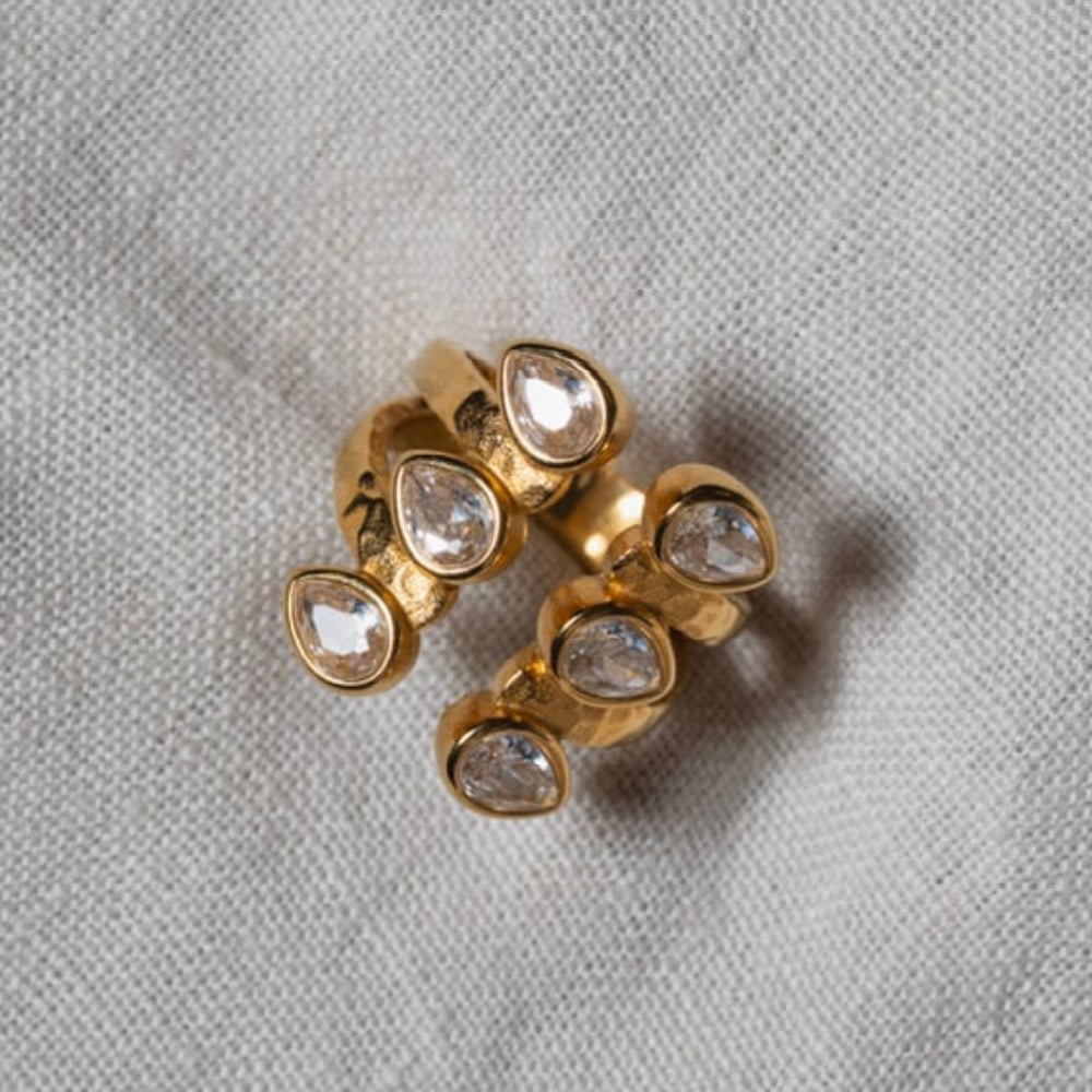 Image of LULA Cubic Zirconia 18ct Gold Plated Statement Ring