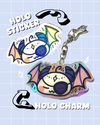 Image 1 of Creepies: Bat Sticker and Charm