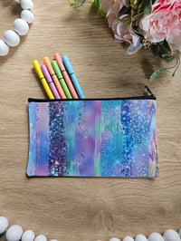 Image 1 of Purple and Teal Glitter Canvas Bag