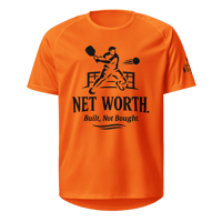 Image 3 of Men's Pickleball Jersey – “Net Worth. Built, Not Bought.” | Breathable Mesh Athletic Shirts