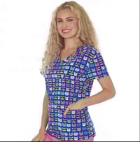Image 2 of  V Neck Scrub Top - Cats So Cool 
