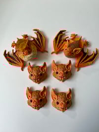 Image 1 of Painted Woolly Bats Guardians (wall art) plus Pins and Magnets