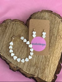 Image 3 of White Mother of Pearl Stud Earrings