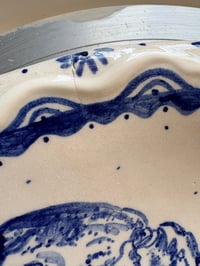 Image 2 of Blue & White Hand-Painted Lobster Serving Platter (Second)