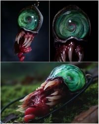 Image 1 of Monstrous Twisted Tongue Pendant, ooak