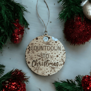 Image of Rotating Christmas Countdown, Personalized Wooden Family Gift Tree Ornament