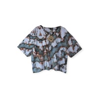 Image 1 of 3XL Crop Tee in Ember Ice Dye 