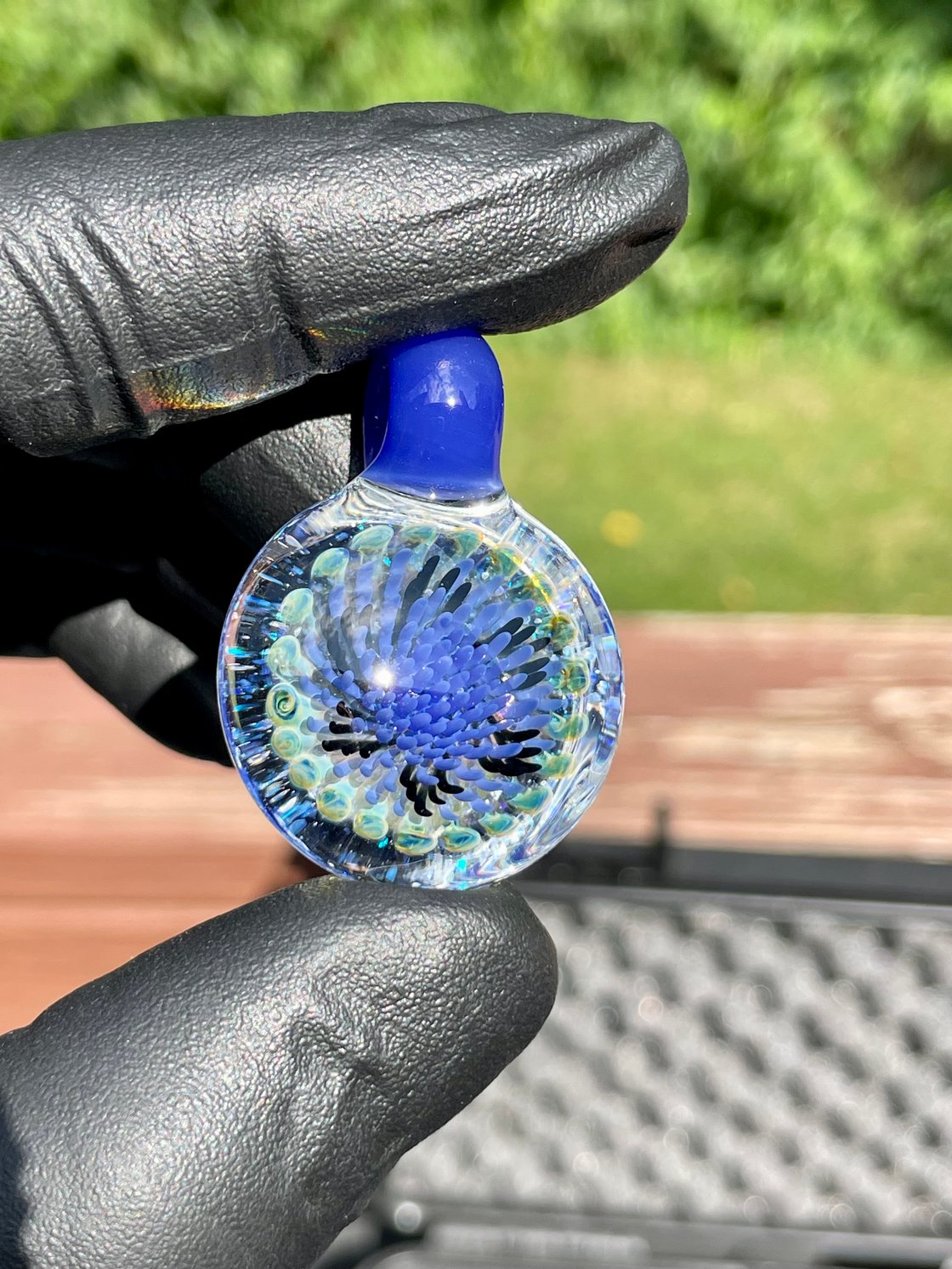 Image of Blue implosion with crushed opal