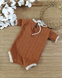 Image 3 of Newborn bodysuit for photoshoot | cinnamon brown | Brayden