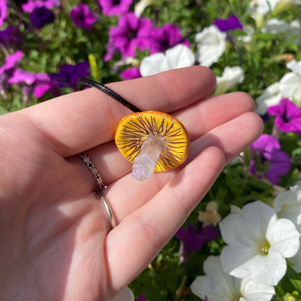 Image of orange mushroom necklace 