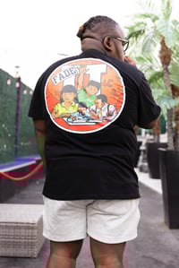 Image 2 of Puff Print FADE U Black oversized T shirt 