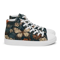 Image 5 of Cottagecore Butterflies and Botanical Plants Women’s high top canvas shoes