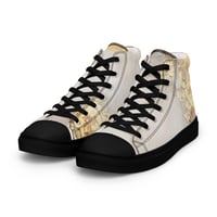 Image 8 of Tattered White and Gold Light Goth Women’s high top canvas shoes