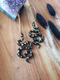 Image 2 of Floral Snake Hoops