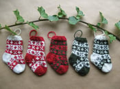 Image of Hand Knitted Miniature Fair Isle Christmas Stockings