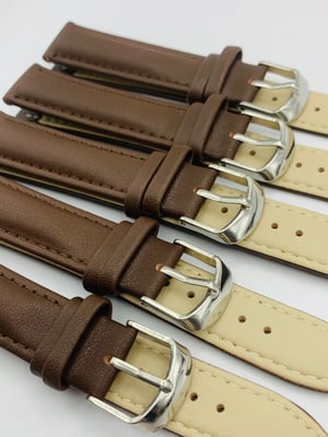 Image of LOTS OF 5 & 10 X PLAIN LEATHER GENTS WATCH STRAPS,18mm/20mm,BLACK,BROWN,TOP QUALITY,NEW.