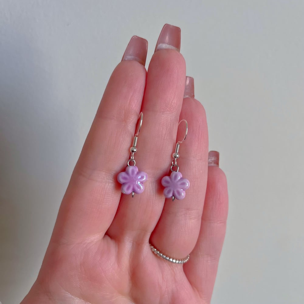 Image of dainty flower earrings