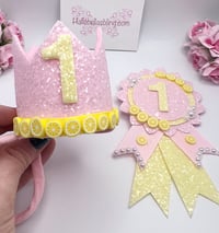 Image 2 of Pink Lemonade birthday crown party props 