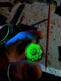 Image 3 of UV reactive flower implosion pendant 🌼🧪