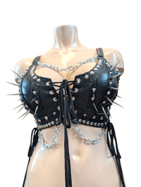 Image 1 of Black spike and chain bralette 
